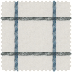 A drapery swatch of Highland in Batik Blue is ideal for kids curtains thanks to its hardy fabric blend & plaid pattern