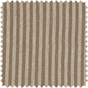 A swatch of Nate Berkus Surrey Stripe in Morel and Natural shows an elegant pinstripe pattern inspired by men's suits