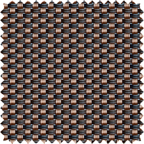A swatch of 5% Metallic in Copper for Solar Shades shows an interesting two-tone weave with a subtle metallic shine